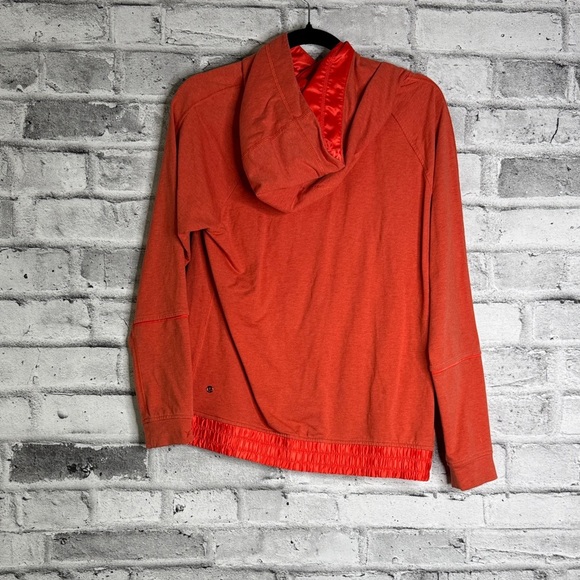Rare Lululemon Orange Hooded Sweatshirt with Satin Trim - Picture 2 of 12
